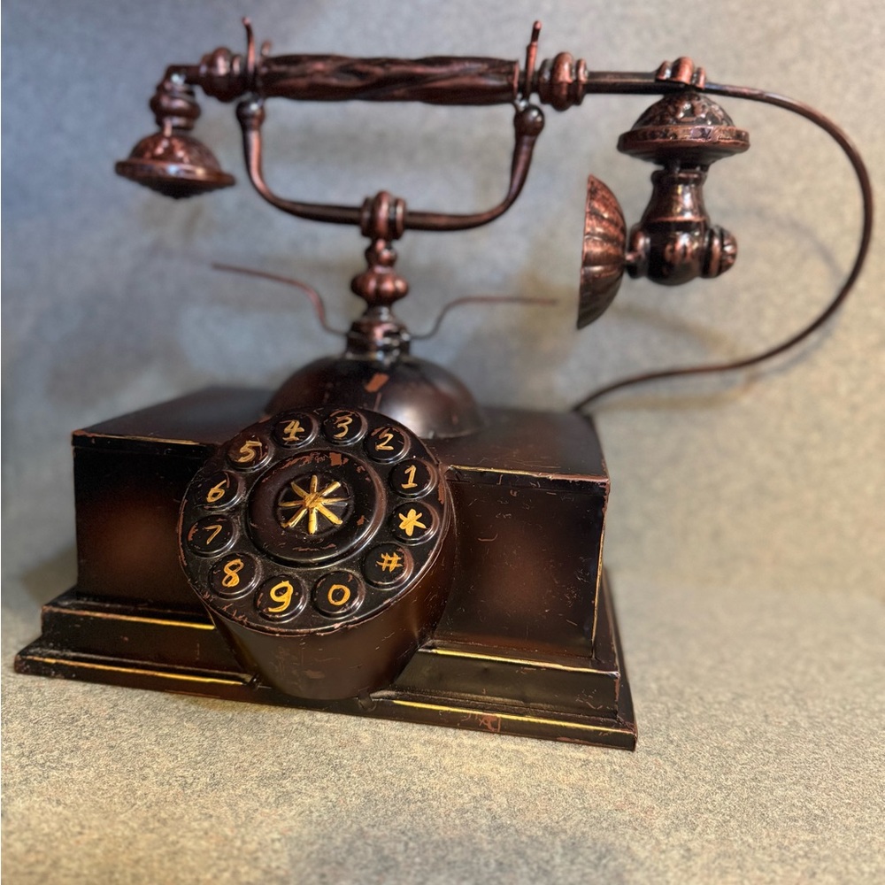 Large Metal Euro Telephone For Display Only